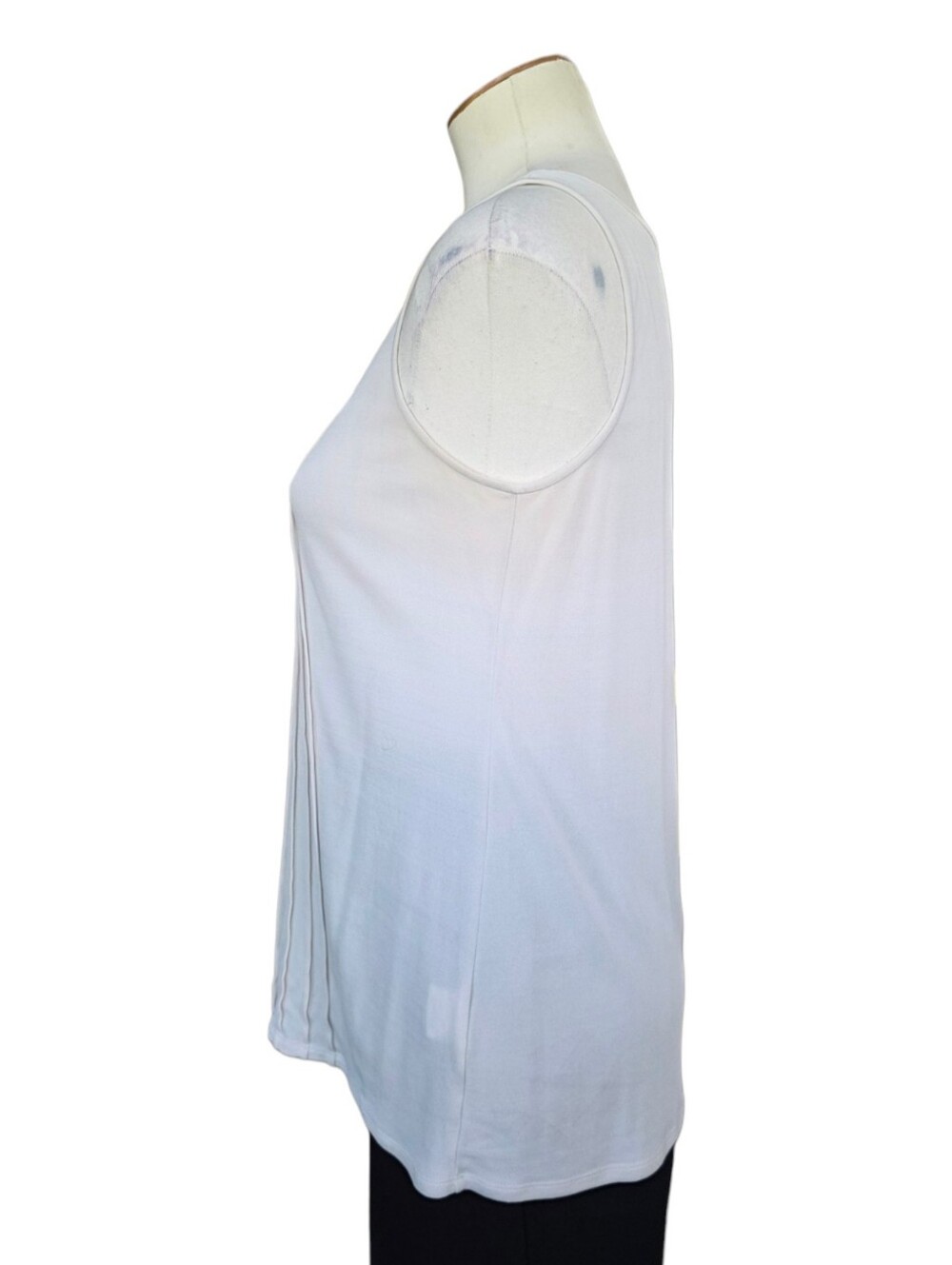 Eileen Fisher 100% Silk Pintuck Tank Top Petite PP Ivory - Picture 5 of 11